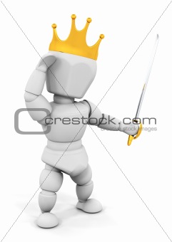 Person with crown and sword