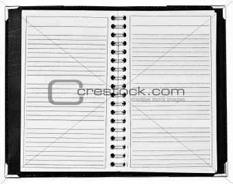 Blank notepad with spiral at middle
