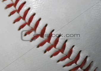 macro of baseball seams