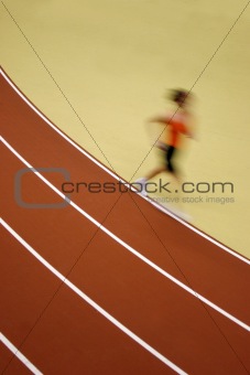 Motion blurred runner