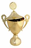 Golden trophy with open lid - includes clipping path