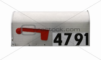 Mailbox isolated on white with path