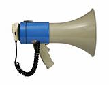 Megaphone on white with path
