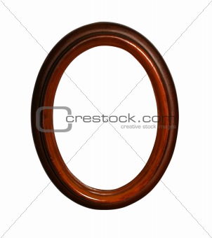 wooden oval frame with path