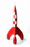 Retro style toy rocket isolated