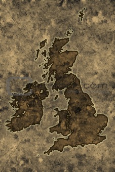 Parchment great britain map