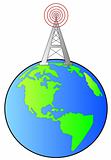 earth with radio tower