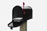 Mail Box With Mail And Flag Up