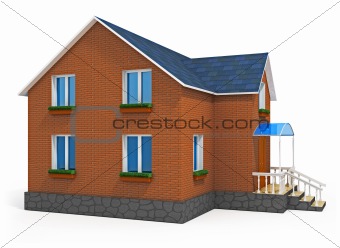 new private house isolated on white background