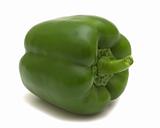 fresh green sweet pepper on white background