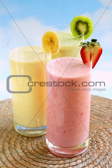 Assorted fruit smoothies