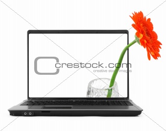 notebook with a flower 