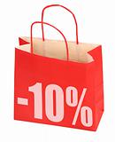 shopping bag with -10% sign