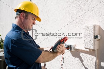 Electrician Checking Voltage