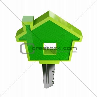 isolated eco green house key