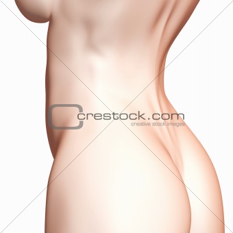 female waist and buttocks