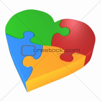 colorful heart puzzle