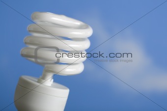 Compact Fluorescent in Sky with Copy Space