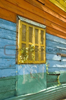 Exterior wall and window in La Boca Buenos Aires