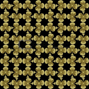 Black golden seamless shamrock tile