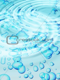 clear blue water bubbles
