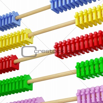 isolated abacus and house metaphor