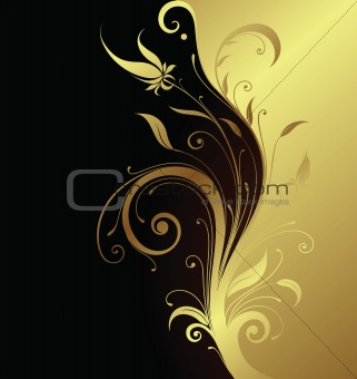 golden floral design