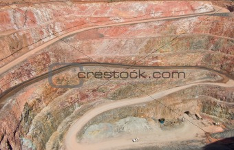 deep mine hole in rock strata