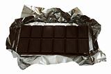 Dark chocolate in a foil