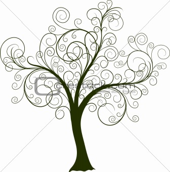 Decorative tree, vector illustration