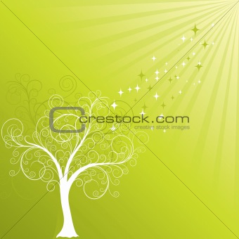 Decorative tree background, vector