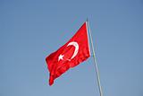 Turkish national flag on blue sky