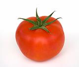 fresh red tomato on white background