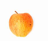 faded apple on white background