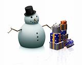 Snowman with gifts