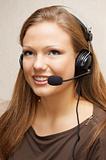 pretty customer support girl are ready for answer to calling customer