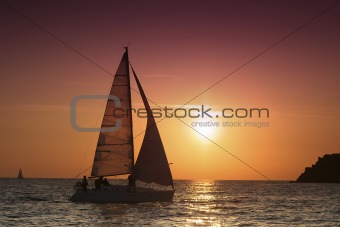 Dawn under sails
