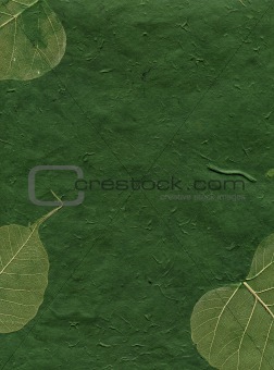 Texture Series - Green Paper with Leaves