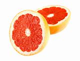 grapefruit on white with path