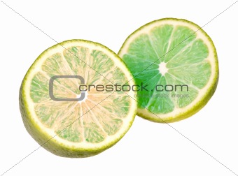 lime on white with path