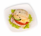 sandwich on white plate