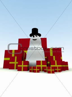 Snowman and Christmas Presents 3