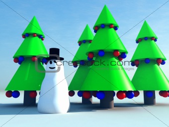 Snowman and Christmas Tree 8