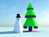 Snowman and Christmas Tree 7