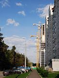 City landscape, building, lifting crane 