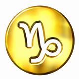 3D Golden Capricorn Zodiac Sign
