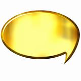 3D Golden Speech Bubble