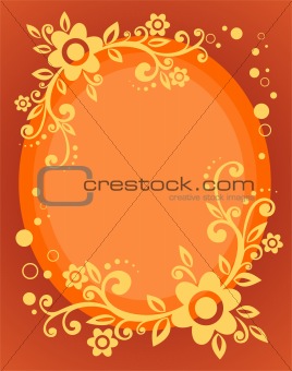 orange floral frame
