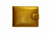 Gold purse on a white background