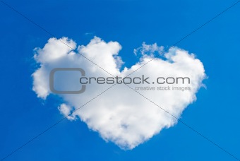 One big cloud looks like a heart